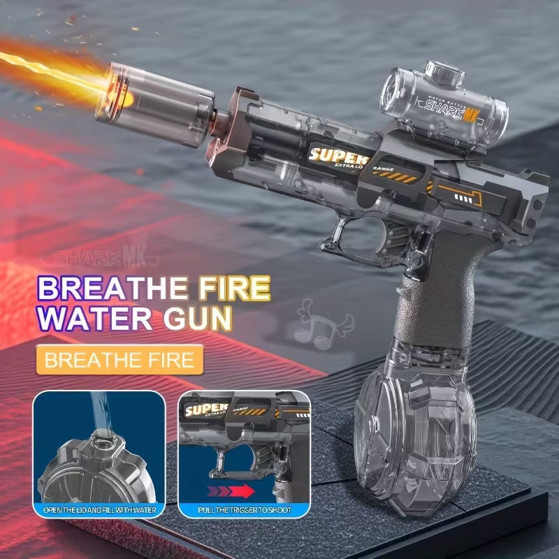Electric Desert Eagle Water Gun with Flame Light Effect