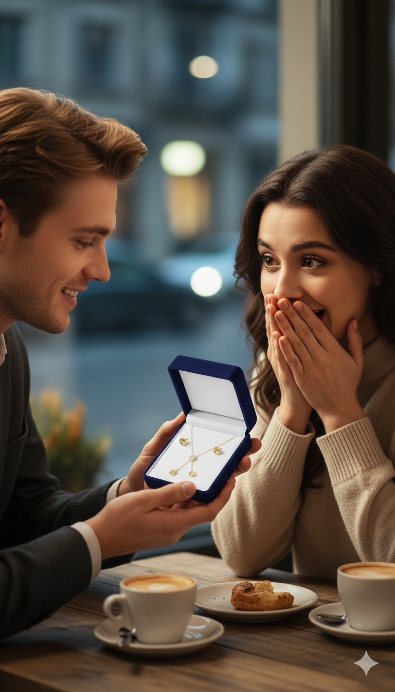 Elegant Hexagon Gold Necklace & Stud Earrings Set ✨ | Minimalist Geometric Jewelry for Women | Perfect Gift