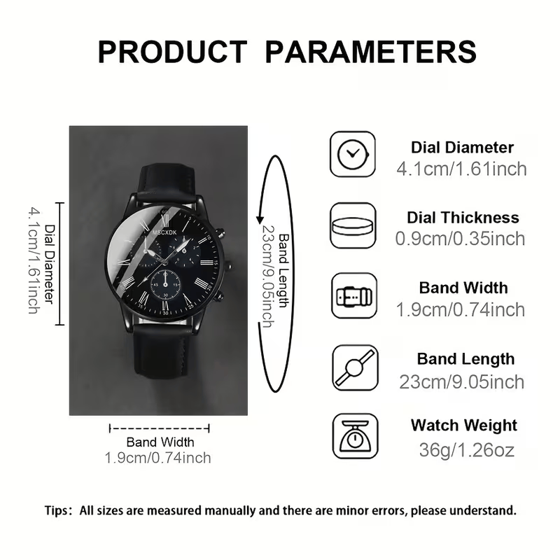 ⌚ Unisex Quartz Watch – Minimalist Black Dial with Roman Numerals | Elegant Watch for Men & Women ✨